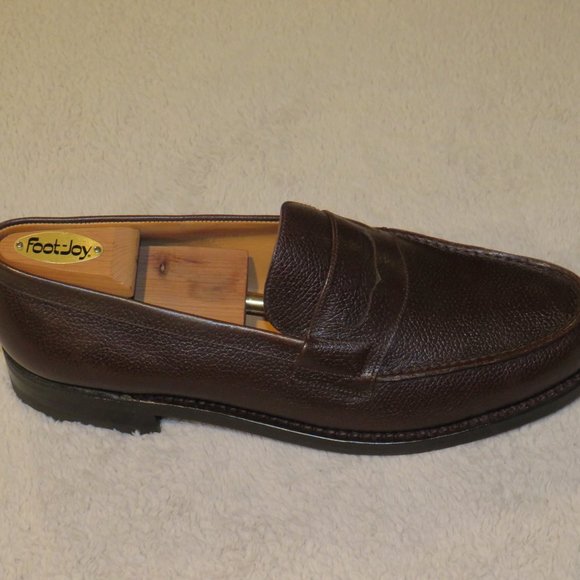 JM Weston 180 Brown Grain Leather Split Toe Loafer 11.5 C NWB main image 11